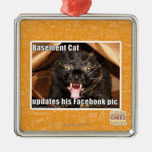 Ornement Métallique Chat de sous-sol