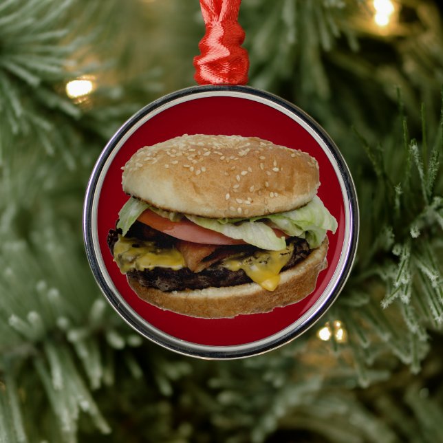 Ornement Métallique Cheeseburger et frites (Arbre)