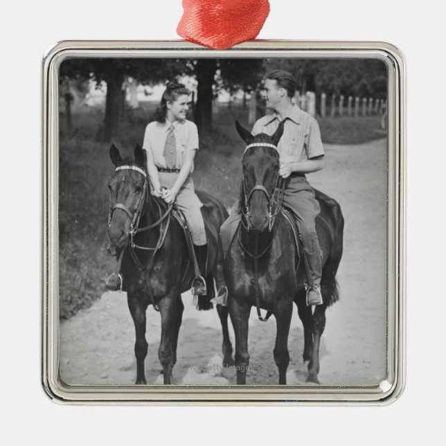Ornement Métallique Chevaux d'équitation de couples (Devant)