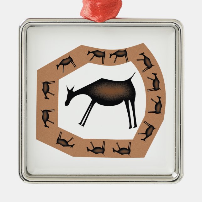 Ornement Métallique Chevaux Grotte primitive Art (Devant)