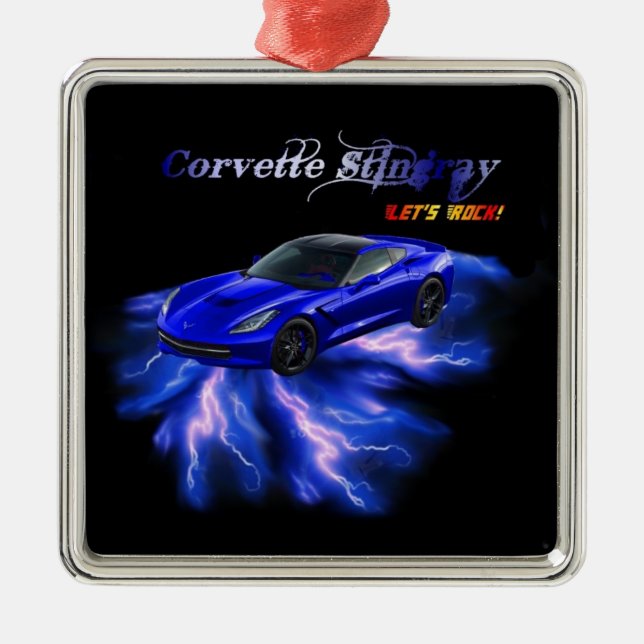Ornement Métallique Chevy : Pastenague 2013 de Corvette (Devant)