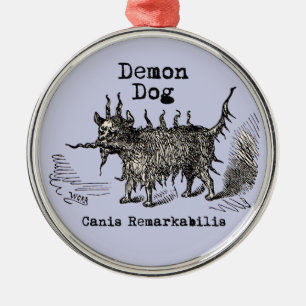 Ornement Métallique Chien Démon Vintage Drôle Mignon