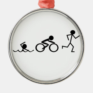 Ornement Métallique Chiffres de bâton de triathlon