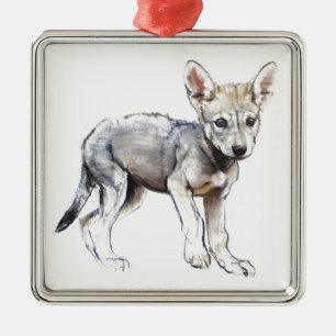 Ornement Métallique Chiot de loup Arabe d'hésitation 2009