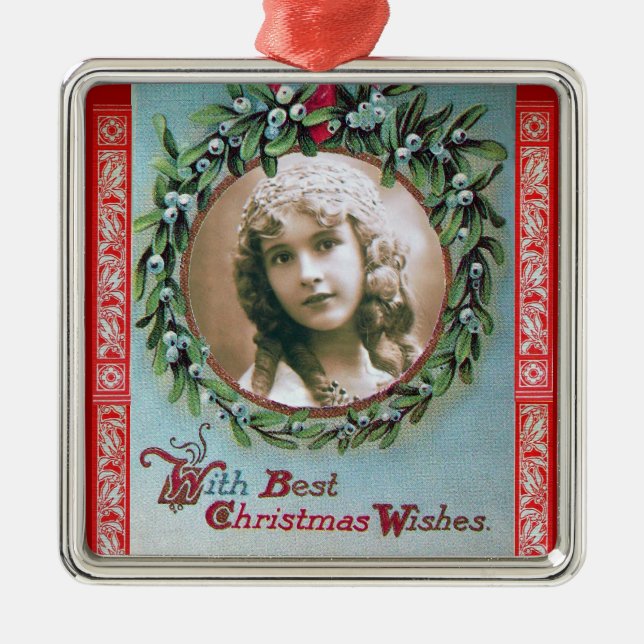 ORNEMENT MÉTALLIQUE CHRISTMAS COURONNE AVEC MISTLETOS MODÈLE PHOTO (Devant)