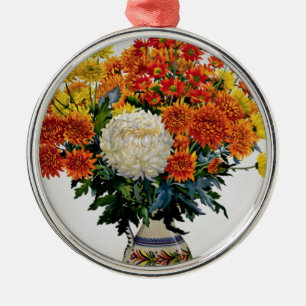 Ornement Métallique Chrysanthèmes dans une cruche modelée 2005