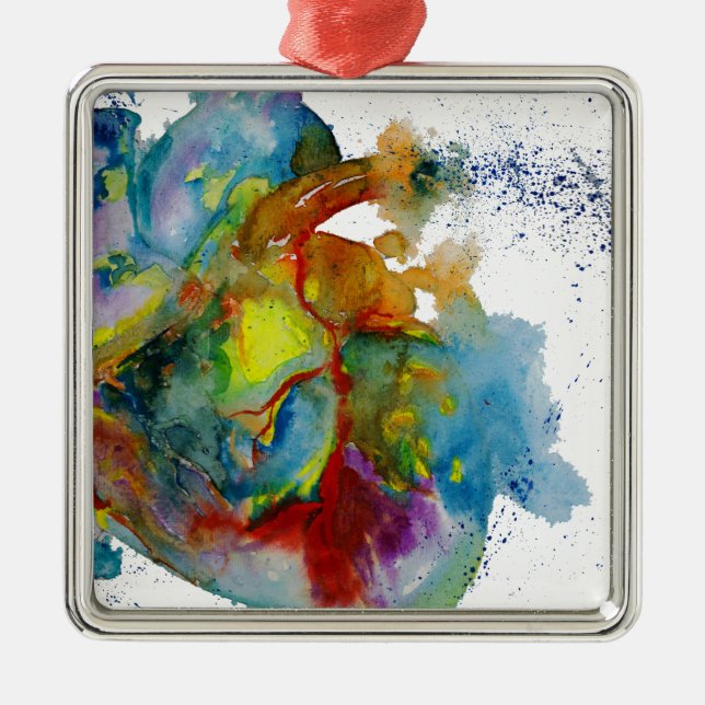 Ornement Métallique Coeur anatomique pour aquarelle moderne (Devant)