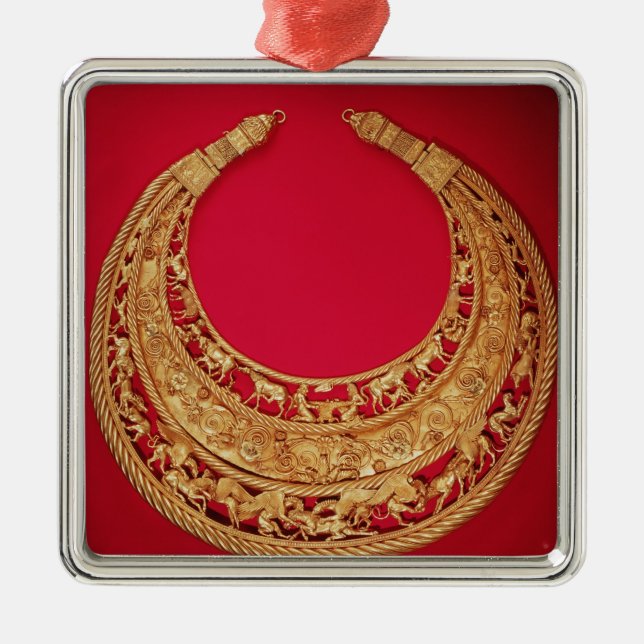 Ornement Métallique Collier avec des scènes pastorales (Devant)