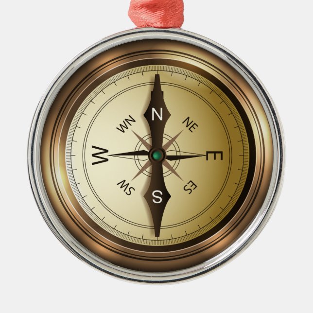 Ornement Métallique compas nord sud-est wes (Devant)
