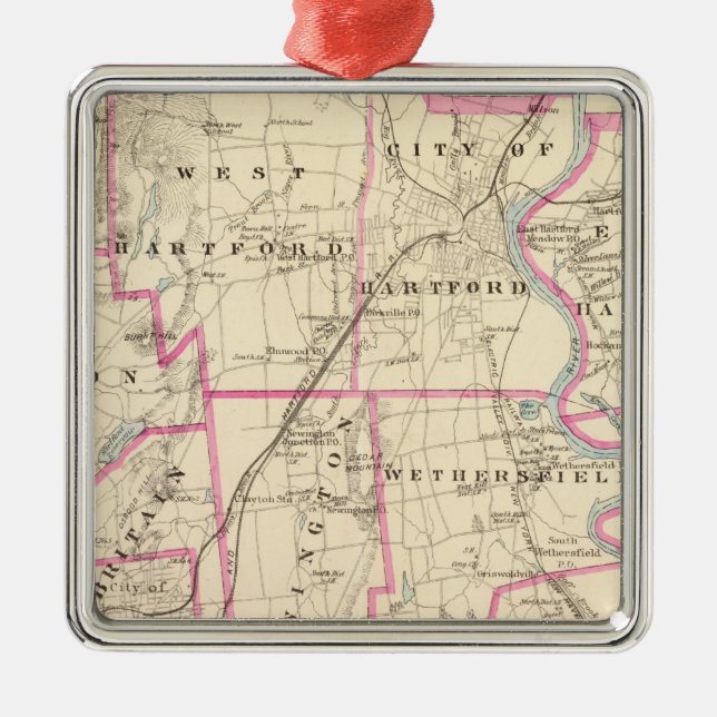 Ornement Métallique Comté le Connecticut de Hartford (Devant)