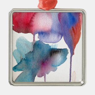 Ornement Métallique Conception d'art floral moderne à l'aquarelle