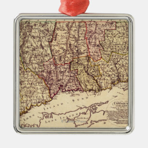 Ornement Métallique ConnecticutPanoramic MapConnecticut