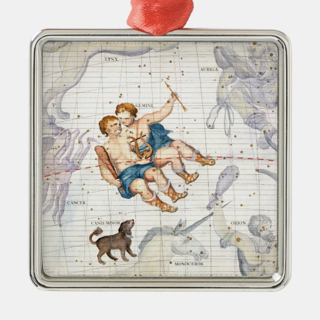 Ornement Métallique Constellation de Gémeaux avec le mineur de Canis, (Devant)