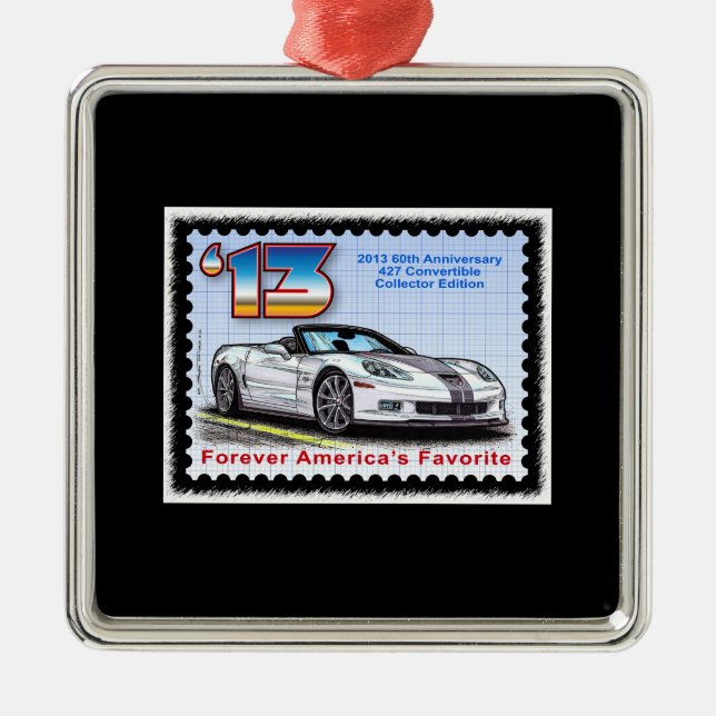 Ornement Métallique Convertible 2013 d'anniversaire de Corvette (Devant)