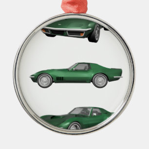 Ornement Métallique Corvette 1970 : Finition verte