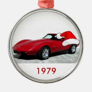 Ornement Métallique Corvette rouge de Noël 1979