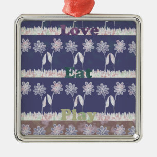 Ornement Métallique Couleurs du Baby shower bleu amour