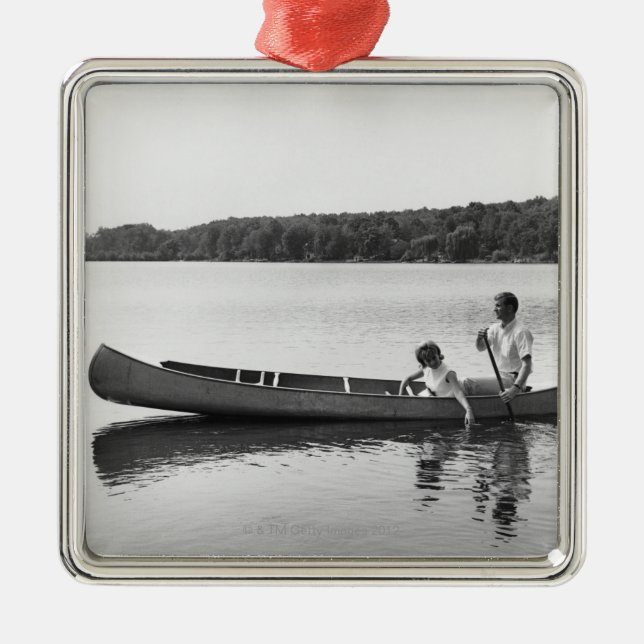 Ornement Métallique Couples dans un canoë (Devant)