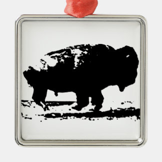 Ornement Métallique Courir Buffalo Bison Pop Art