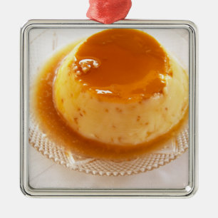 Ornement Métallique Crème caramel type de pudding au caramel