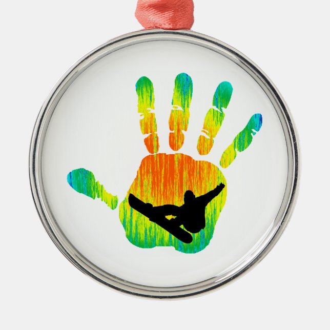 ORNEMENT MÉTALLIQUE CRÊTE 7 DE SNOWBOARDING (Devant)