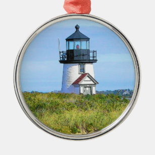 Ornement Métallique Cru Nantucket de phare de point de Brant