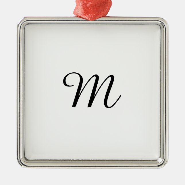 ORNEMENT MÉTALLIQUE CUSTOMIZABLE CUSTOM CUSTOMIZE MONOGRAM WHITE (Devant)