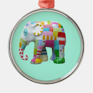 Ornement Métallique Cute toy retro elephant whimsical colourful