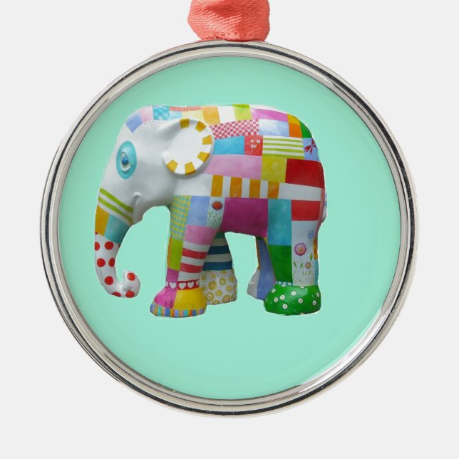Ornement Métallique Cute toy retro elephant whimsical colourful (Devant)