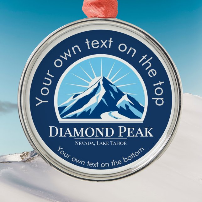 Ornement métallique de médaille de ski Diamond Pea (Créateur téléchargé)