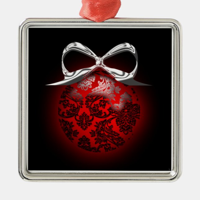 Ornement Métallique Décor Fancy Red Black Silver (Devant)
