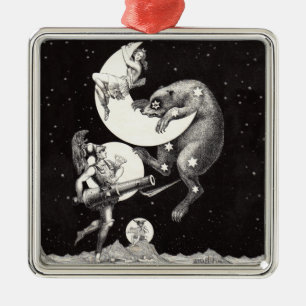 Ornement Métallique Déesse lunaire céleste antique et ours Ursa Major