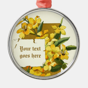 Ornement Métallique Dessin vintage de l'ornement jasmin jaune