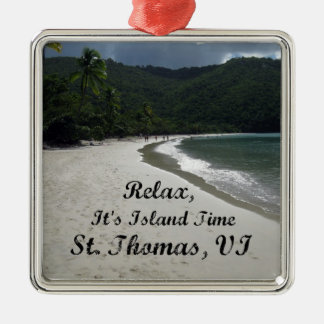 Ornement Métallique Détendez-vous, c'est l'heure de l'île, St. Thomas