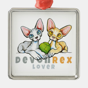 Ornement Métallique Devon Rex Lover