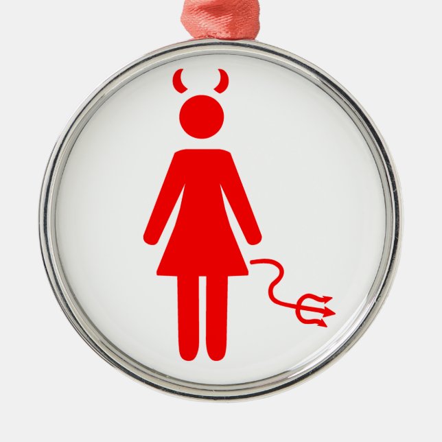 Ornement Métallique Diable de femme de bâton (Devant)