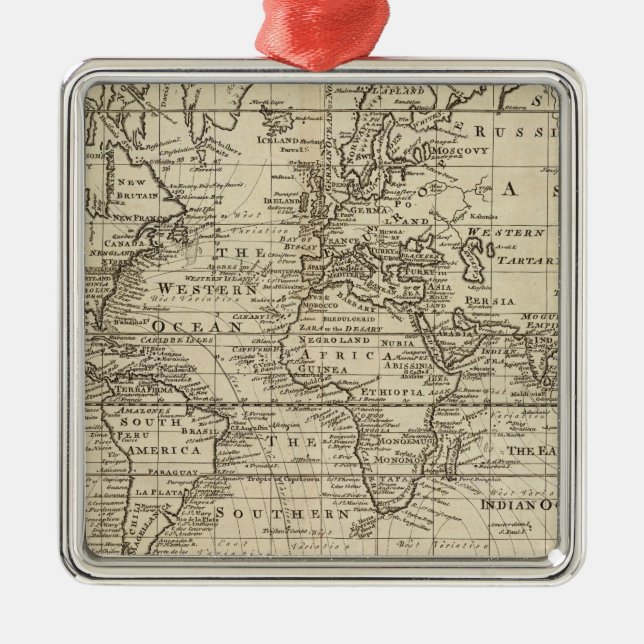Ornement Métallique Diagramme du monde (Devant)