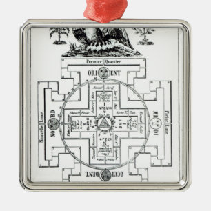 Ornement Métallique Diagramme mystique de Solomon