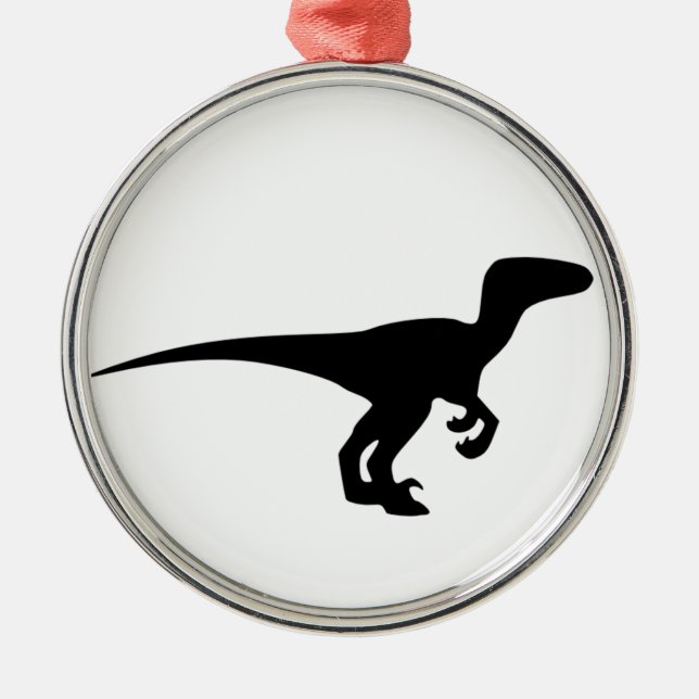 Ornement Métallique Dinosaure Raptor, conception de Dino (Devant)