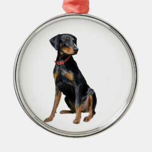 Ornement Métallique Doberman Pinscher (naturel)