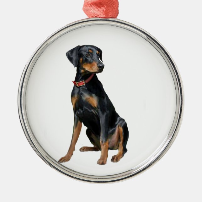 Ornement Métallique Doberman Pinscher (naturel) (Devant)