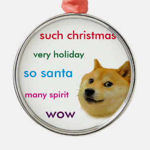 Ornement Métallique Doge de Noël