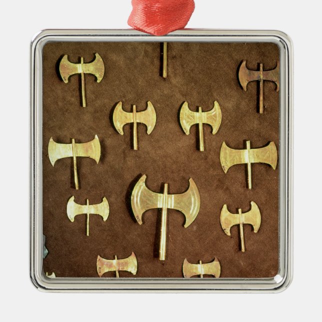 Ornement Métallique Doubles haches miniatures (Devant)