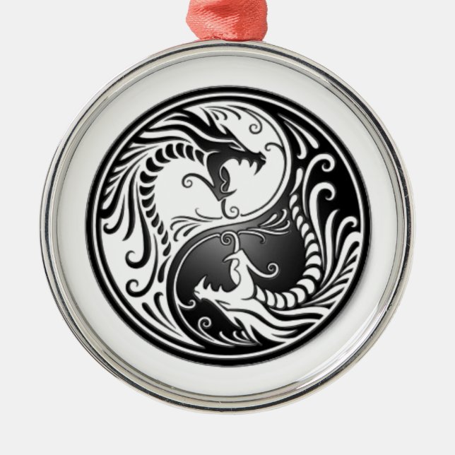 Ornement Métallique dragons de yin yang (Devant)
