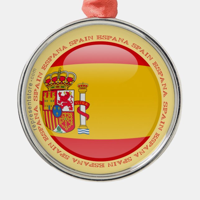 Ornement Métallique Drapeau de bulle de l'Espagne (Devant)
