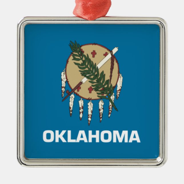 Ornement Métallique Drapeau de l'État d'Oklahoma (Devant)