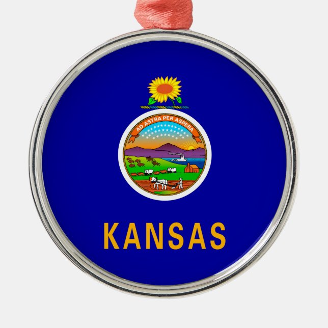 Ornement Métallique Drapeau de l'État du Kansas (Devant)