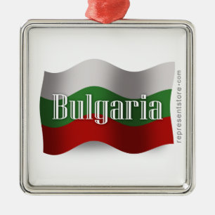 Ornement Métallique Drapeau de ondulation de la Bulgarie