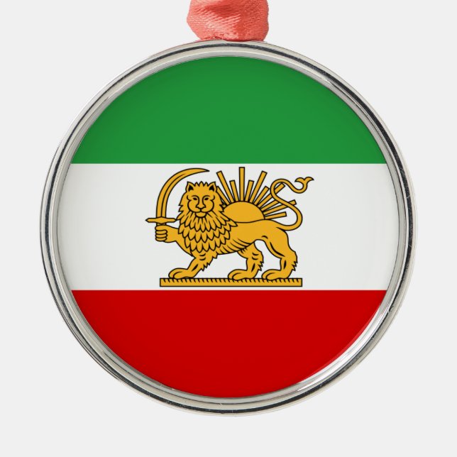 Ornement Métallique Drapeau de Perse/de Iran (1964-1980) (Devant)