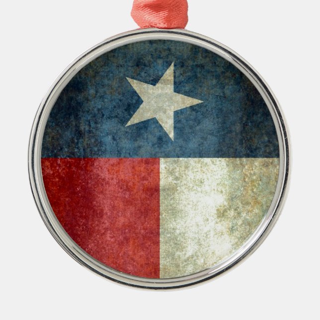 Ornement Métallique Drapeau d'état du Texas - style vertical de (Devant)